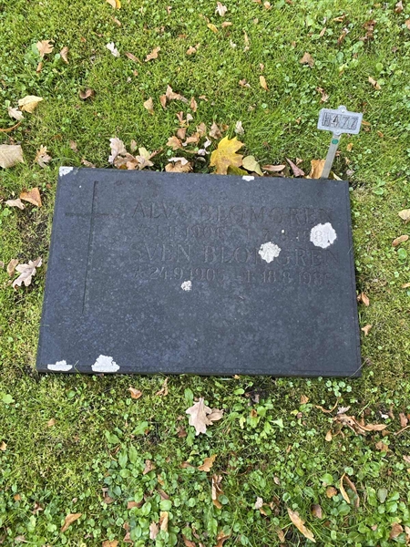 Gravnummer: 1 H   477