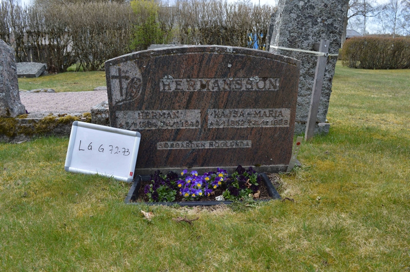 Grave number: LG G    72, 73
