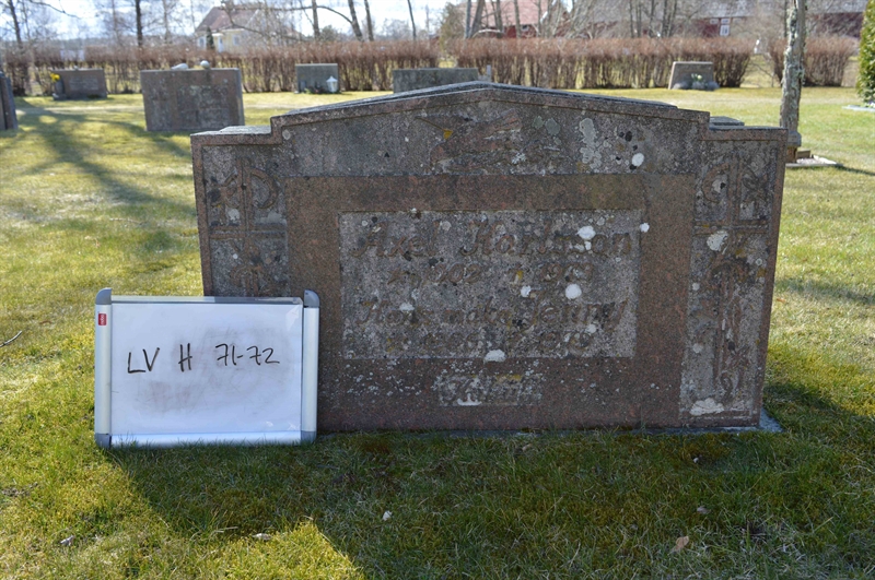 Grave number: LV H    71, 72