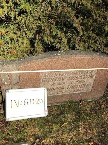Grave number: LV G    19, 20