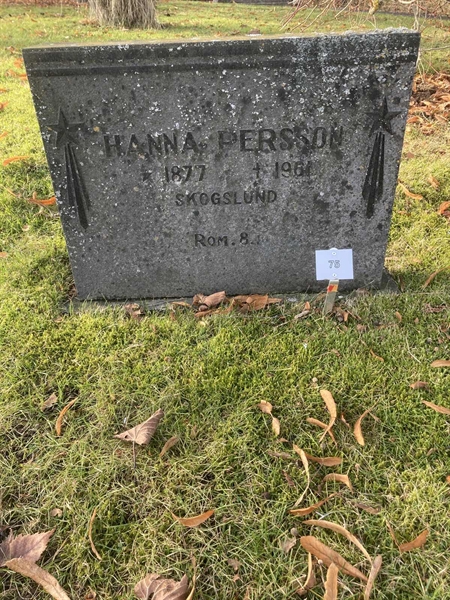 Grave number: Ö NK A    75