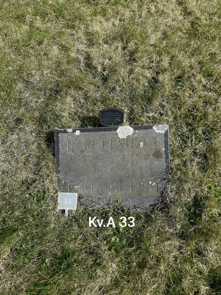 Grave number: Å A    33