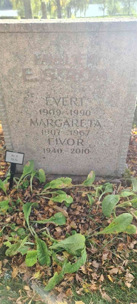 Grave number: M G   73, 74