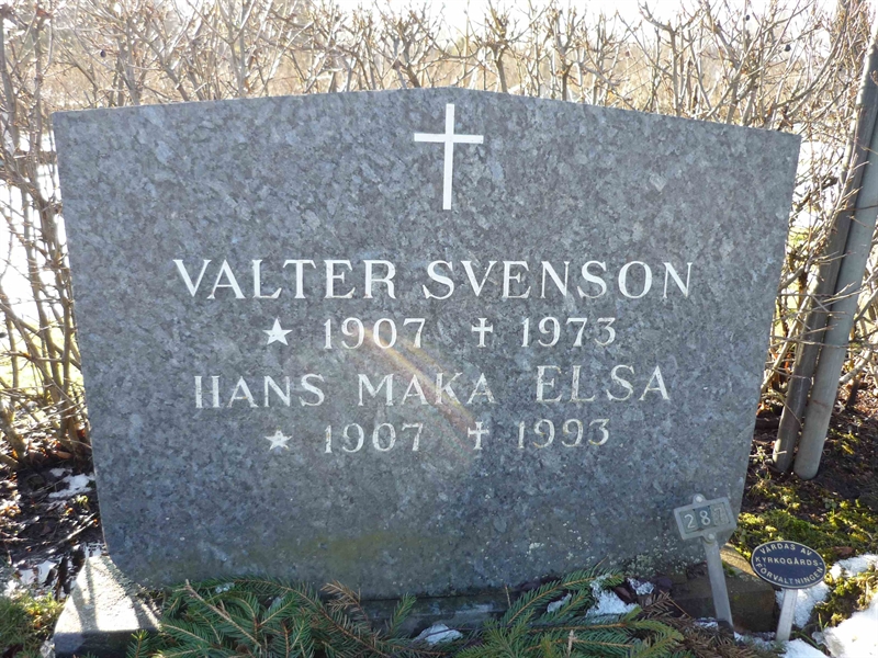 Grave number: B VÄ  287