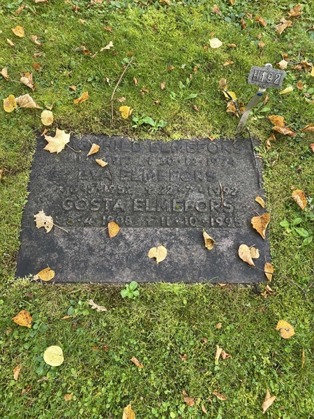 Gravnummer: 1 H   192