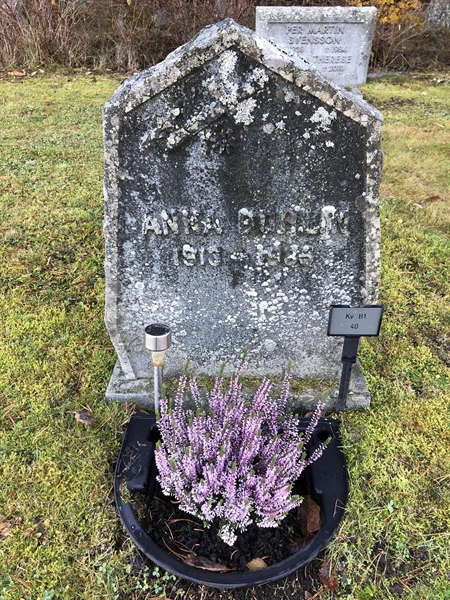 Grave number: 1 B1    40
