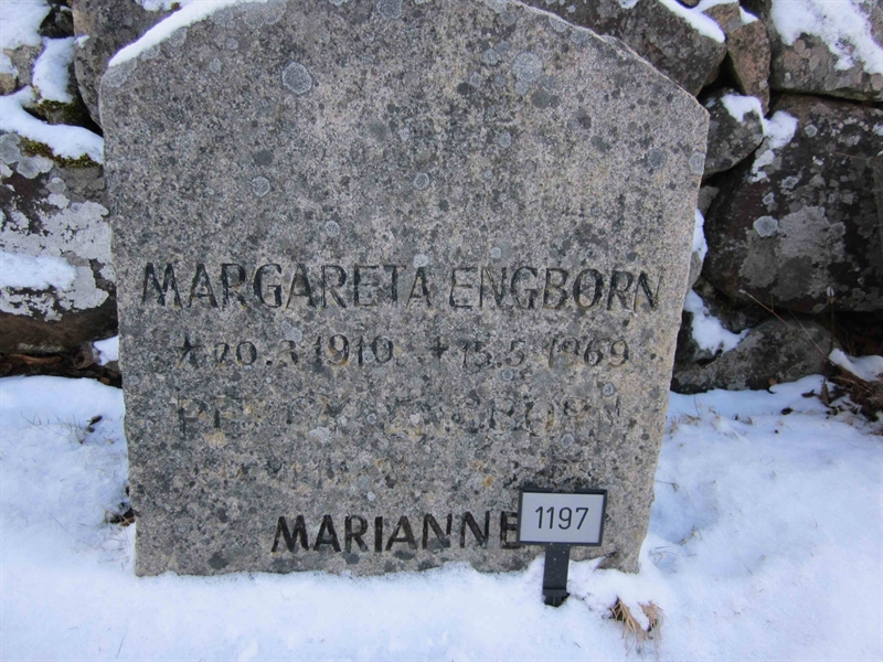 Grave number: KG E  1197
