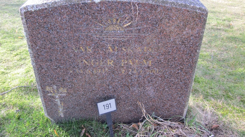 Grave number: KG C   191