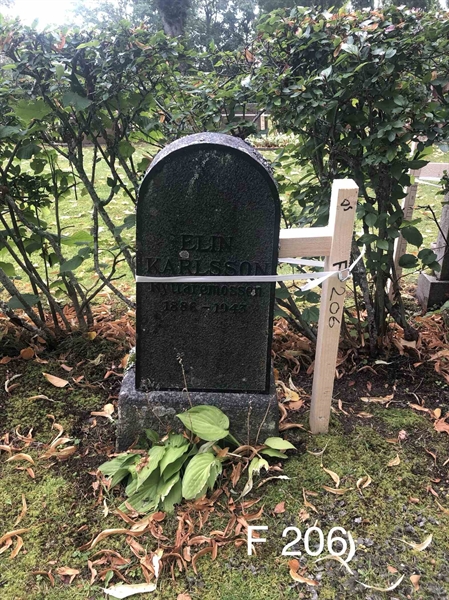 Grave number: AK F   206