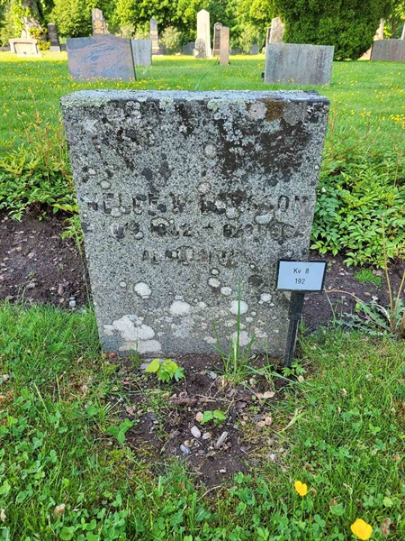 Grave number: kö 01 08   192