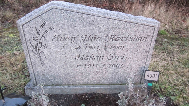 Grave number: KG NK  4001
