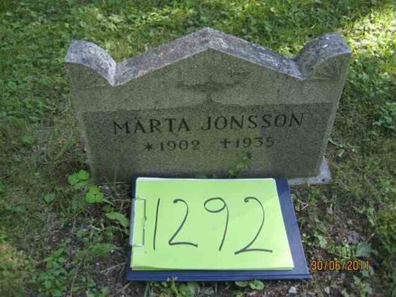 Grave number: 1 1  1292