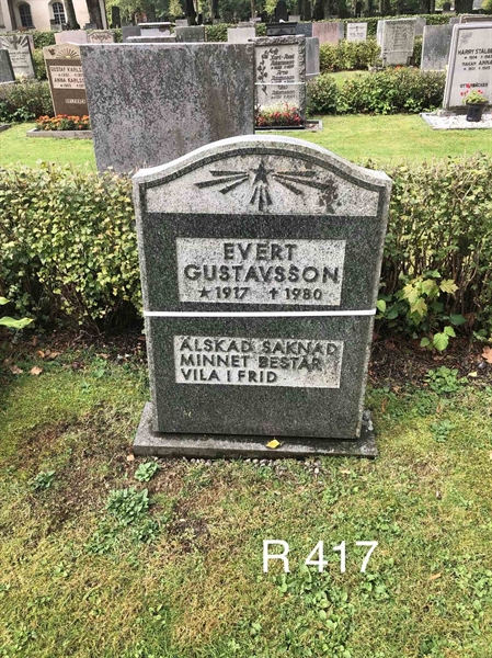 Grave number: AK R   417