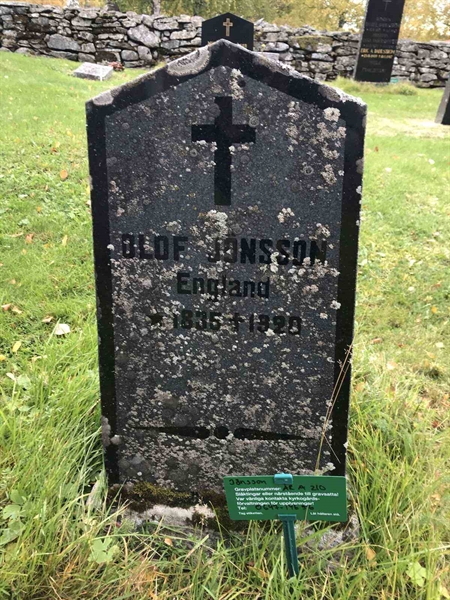 Grave number: ÅR A   210