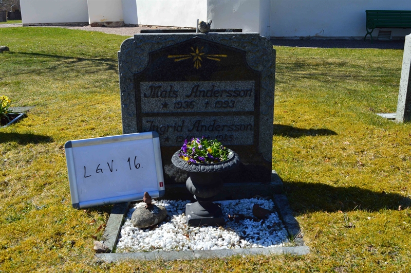 Grave number: LG V    16