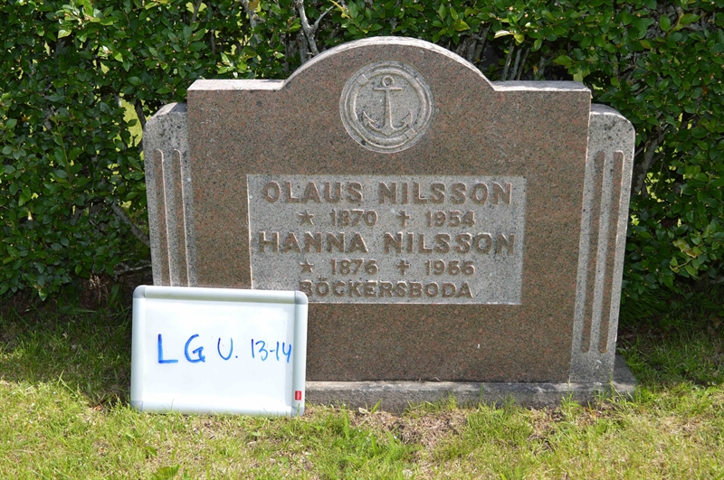 Grave number: LG U    13, 14