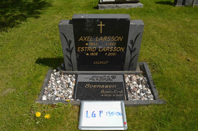 Grave number: LG P   135, 136
