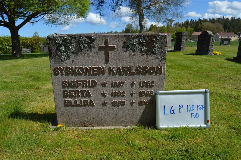 Grave number: LG P   128, 129, 130