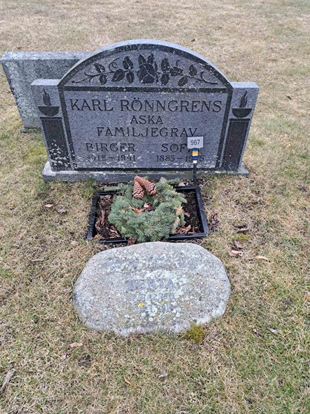 Grave number: KG A   967, 968