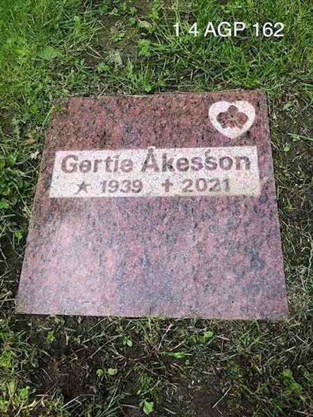 Grave number: 1 4 AGP   162