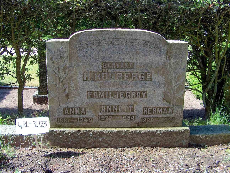 Grave number: HÖB GL.R   123
