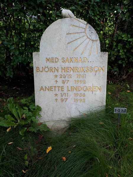 Gravnummer: NK F D    57