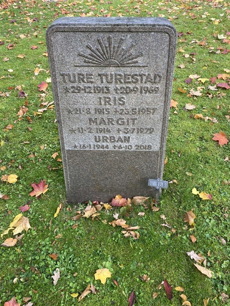 Grave number: 1 H   168