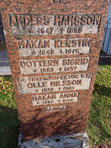 Grave number: JÄ 1 A 1433, 1434, 1435