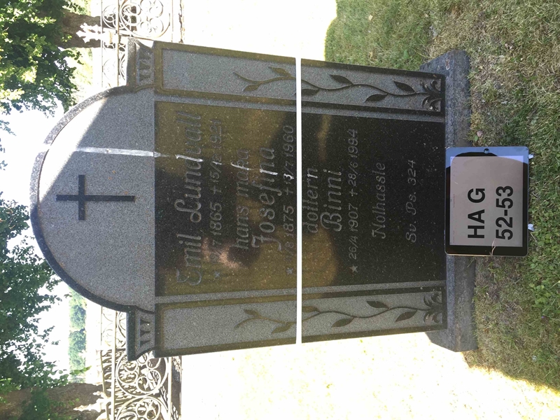 Grave number: HA G    52, 53