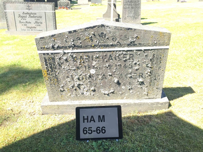 Grave number: HA M    65, 66