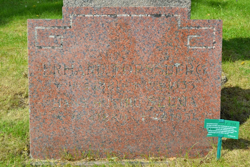 Grave number: 1 F   378