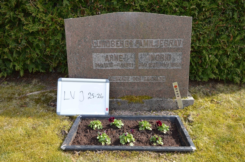 Grave number: LV J    25, 26