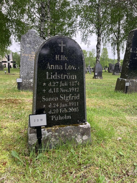Grave number: 2 D    91