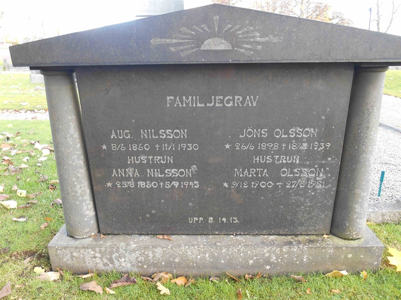 Grave number: Vitt G08   119, 120, 121, 122