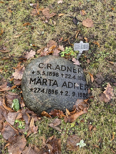 Grave number: 1 F   168