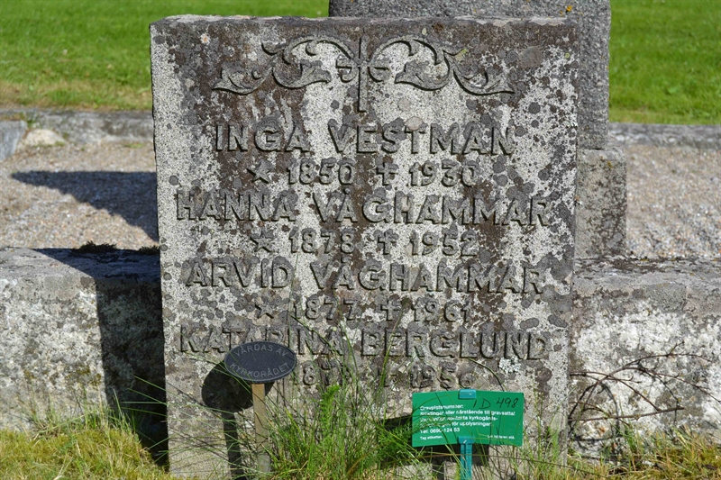 Grave number: 1 D   498