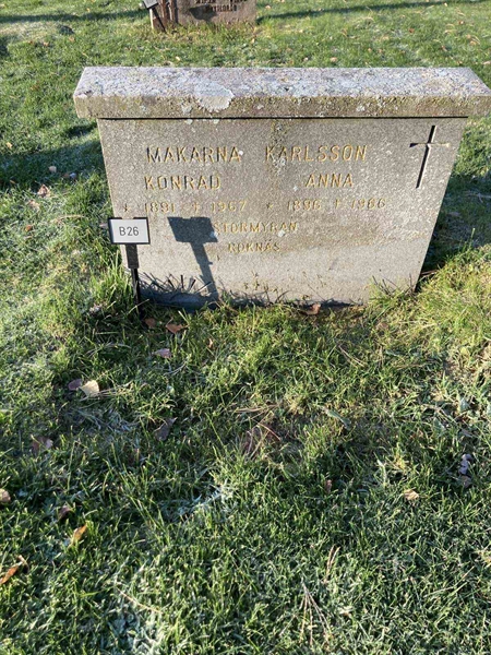 Grave number: 1 NB    26