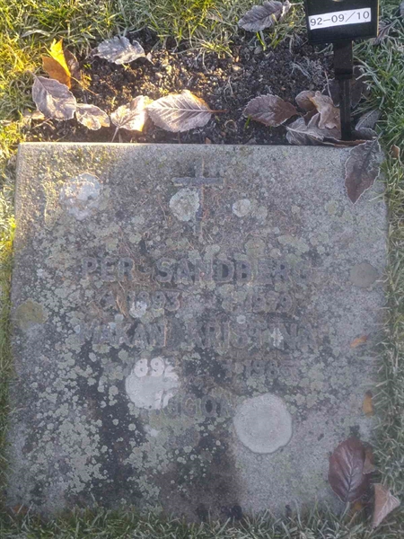 Grave number: H 092 009-10