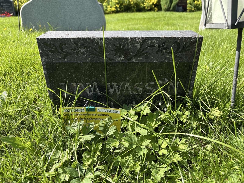 Grave number: SÄ NYA   205