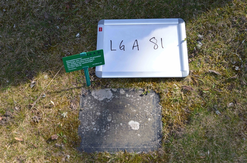 Grave number: LG A    81