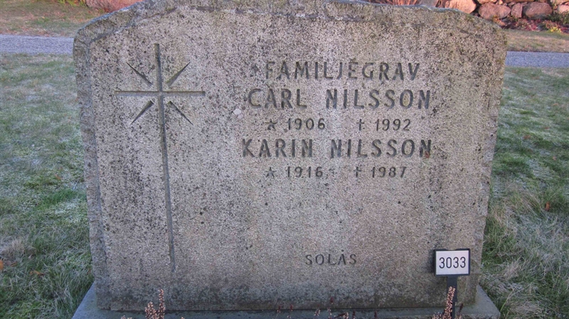 Grave number: KG H  3032, 3033