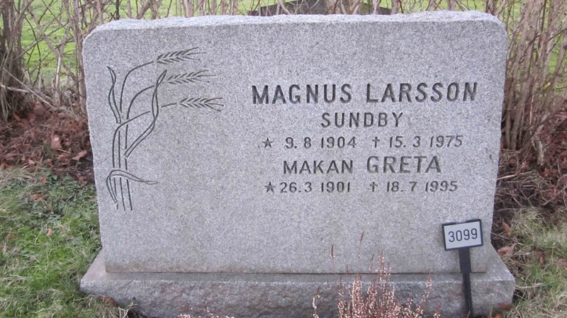 Grave number: KG H  3098, 3099