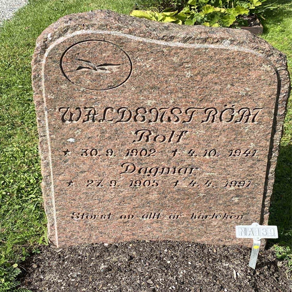 Grave number: 1 NA   139