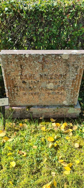 Grave number: M D   89