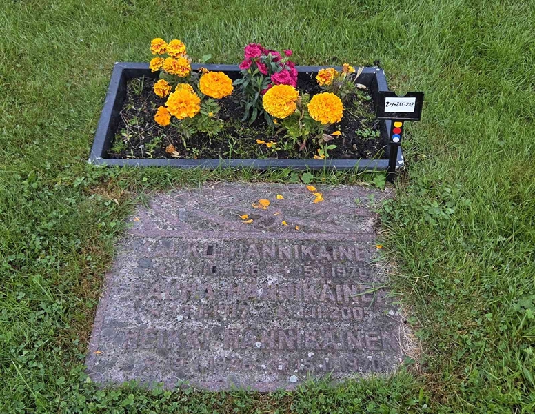 Grave number: 2 1   235-237