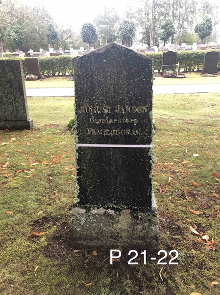 Grave number: AK P    21, 22