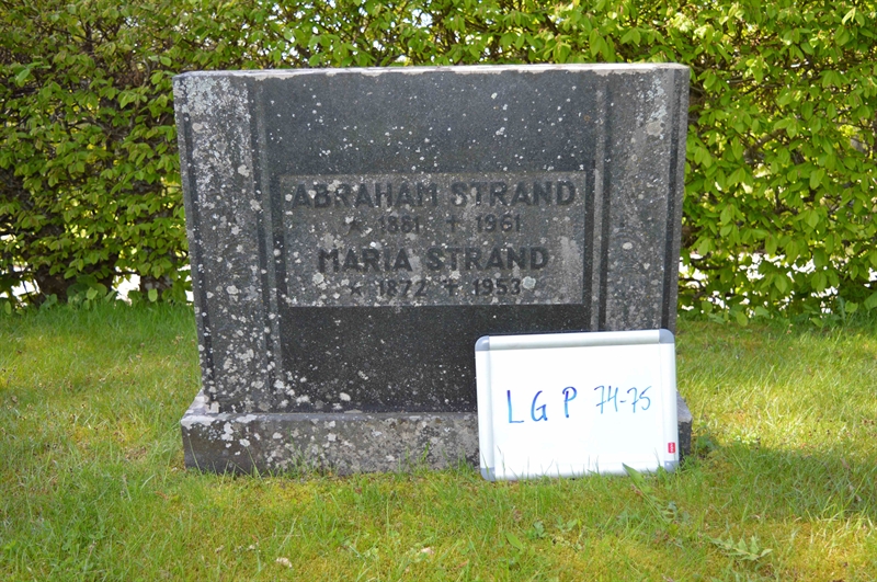 Grave number: LG P    74, 75