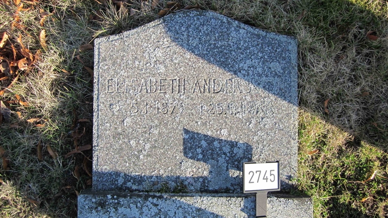Grave number: KG G  2745