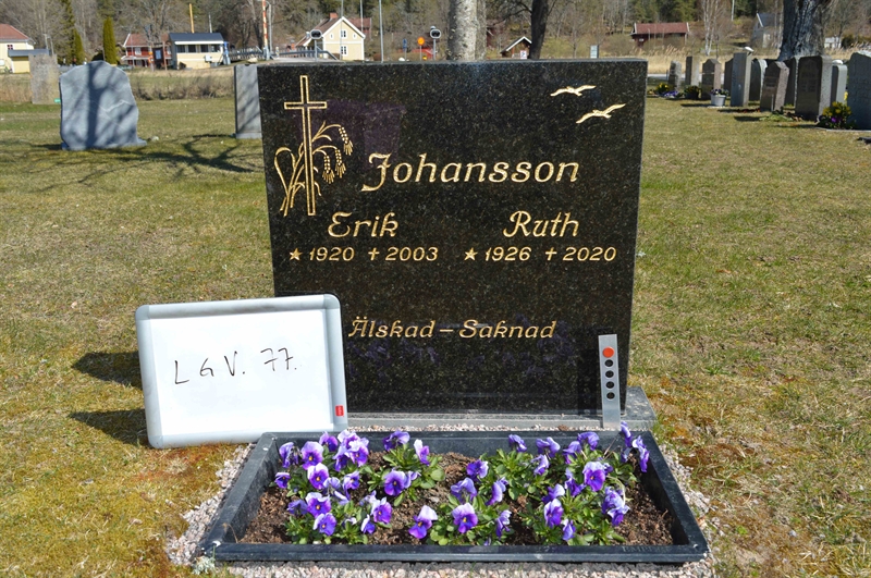 Grave number: LG V    77