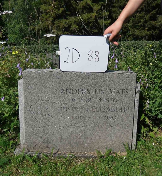 Gravnummer: 2 D    88